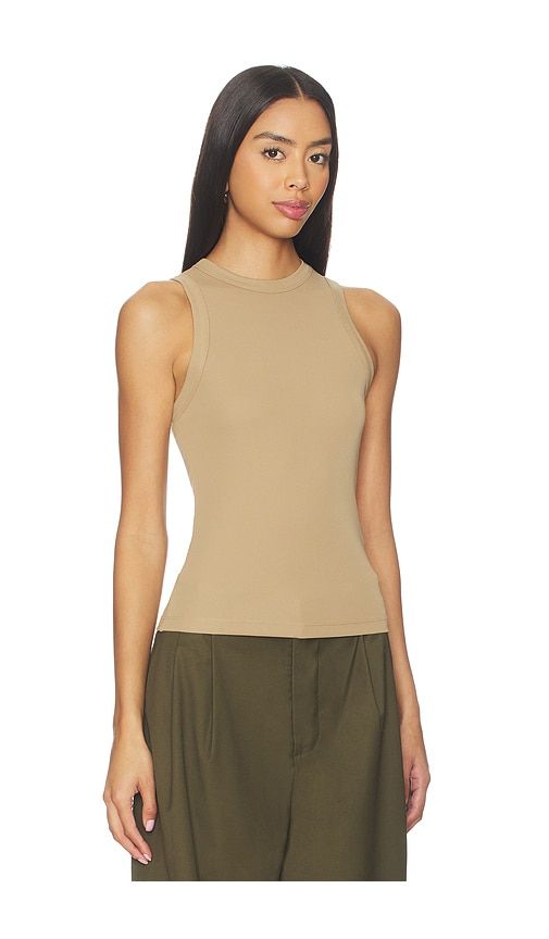 Jersey High Neck Tank in Tan. - size L (also in M, S, XL, XS, XXS) - Aya Muse - Modalova
