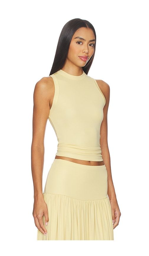 Jersey High Neck Tank Top in Yellow. - size S (also in XS) - Aya Muse - Modalova