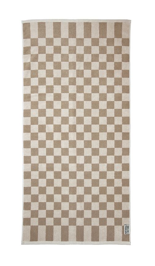 Bathhouse Check Organic Body Towel in Tan - Bathing Culture - Modalova