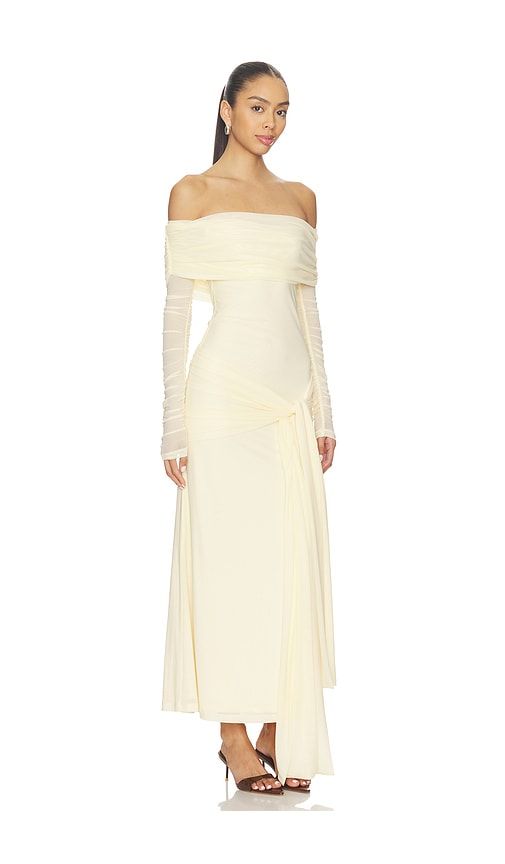Selina Tie Front Mesh Dress in Yellow. - size 2 (also in 4, 6, 8) - Bardot - Modalova