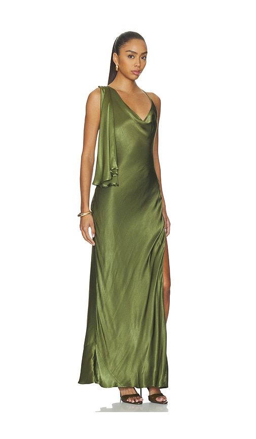 Anastasia Satin Maxi Dress in Green. - size 4 (also in 6) - Bardot - Modalova