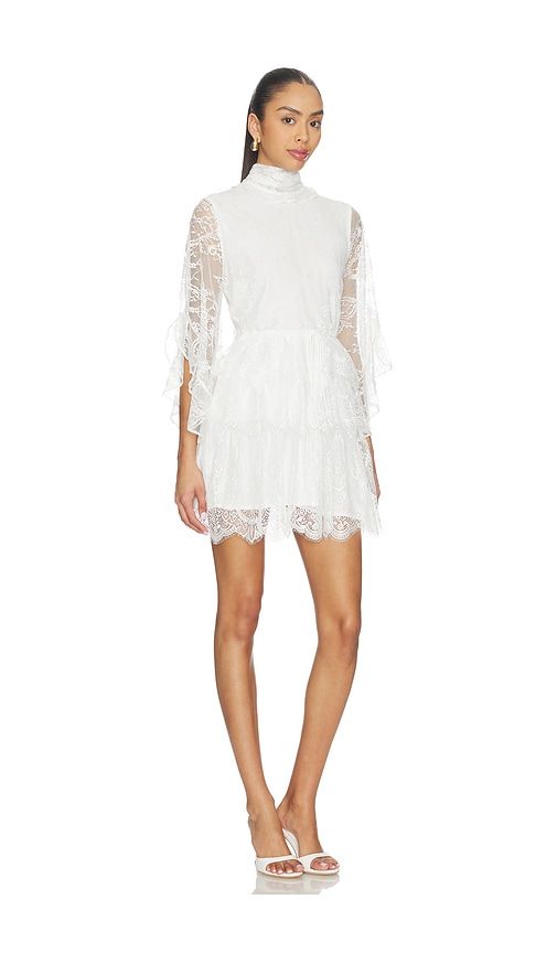 Norah Ruffle Lace Mini Dress in White. - size 2 (also in 4, 6, 8) - Bardot - Modalova