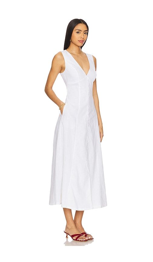 X REVOLVE Cordelia Linen Midi Dress in White. - size 2 (also in 4, 6, 8) - Bardot - Modalova