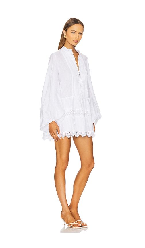 Antonia Lace Trim Mini Dress in White. - size 10 (also in 2, 4, 6, 8) - Bardot - Modalova