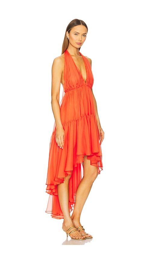 Leona High Low Ruffle Dress in Orange. - size 10 (also in 12, 8) - Bardot - Modalova