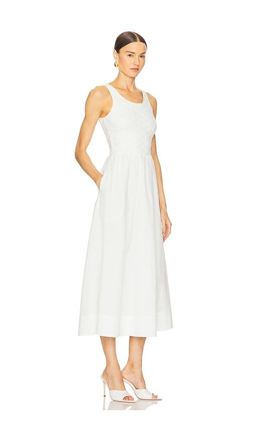 Bryony Lace Poplin Midi Dress in White. - size 4 (also in 6, 8) - Bardot - Modalova