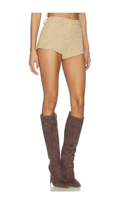 Jayla Faux Leather Short in Beige. - size 10 (also in 12, 2, 4, 6, 8) - Bardot - Modalova