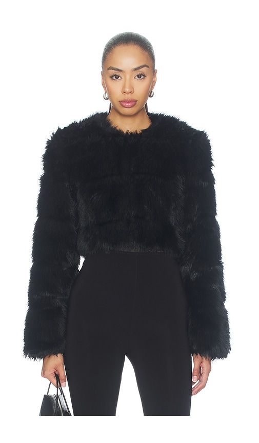 Petro Cropped Faux Fur Jacket in . - size L (also in M, S, XL, XS) - Bardot - Modalova