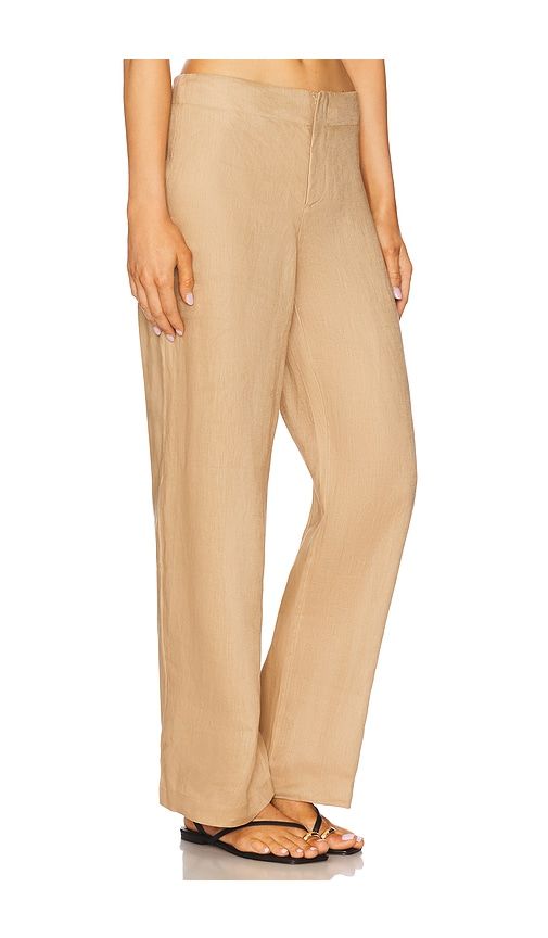 Balia Hipster Linen Pant in Beige. - size 12 (also in 4, 6) - Bardot - Modalova