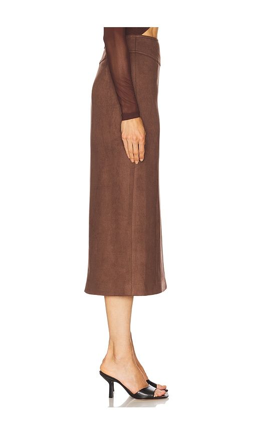 Dante Faux Suede Midi Skirt in Brown. - size 4 (also in 2, 6, 8, 10, 12) - Bardot - Modalova