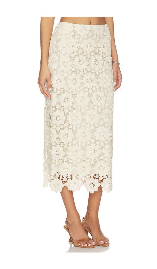 Veneta Crochet Midi Skirt in Beige. - size S (also in XS, M, L, XL) - Bardot - Modalova