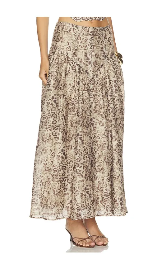 Hildie High Waisted Midi Skirt in Brown. - size 10 (also in 2, 4, 6, 8) - Bardot - Modalova