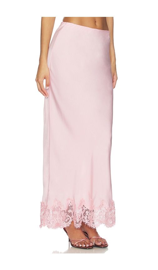 Elisan Lace Satin Midi Skirt in Pink. - size 10 (also in 2, 4, 6, 8) - Bardot - Modalova