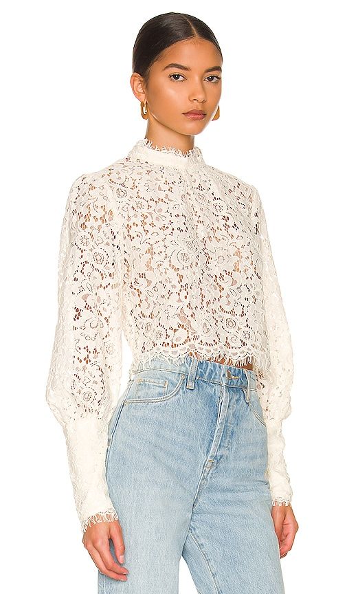 Georgia Lace Top in Ivory. - size 2 (also in 10, 4, 6, 8) - Bardot - Modalova