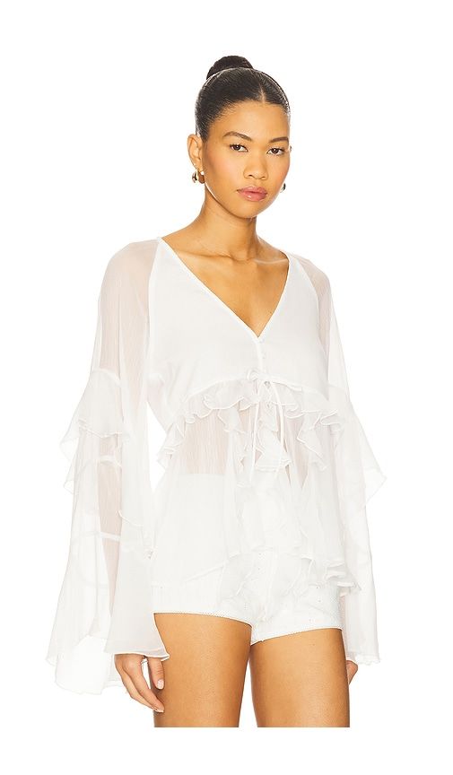 Rosalo Ruffle Blouse in White. - size 10 (also in 12, 6) - Bardot - Modalova
