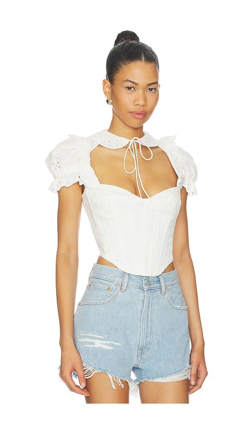 Allington Broderie Corset Top in White. - size 2 (also in 4, 6, 8) - Bardot - Modalova