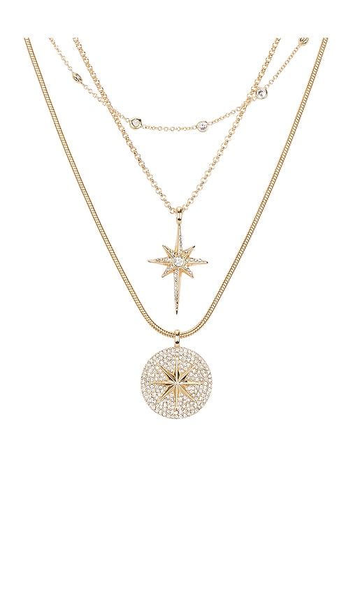 Lyra Celestial Layered Necklace in Metallic Gold - BaubleBar - Modalova