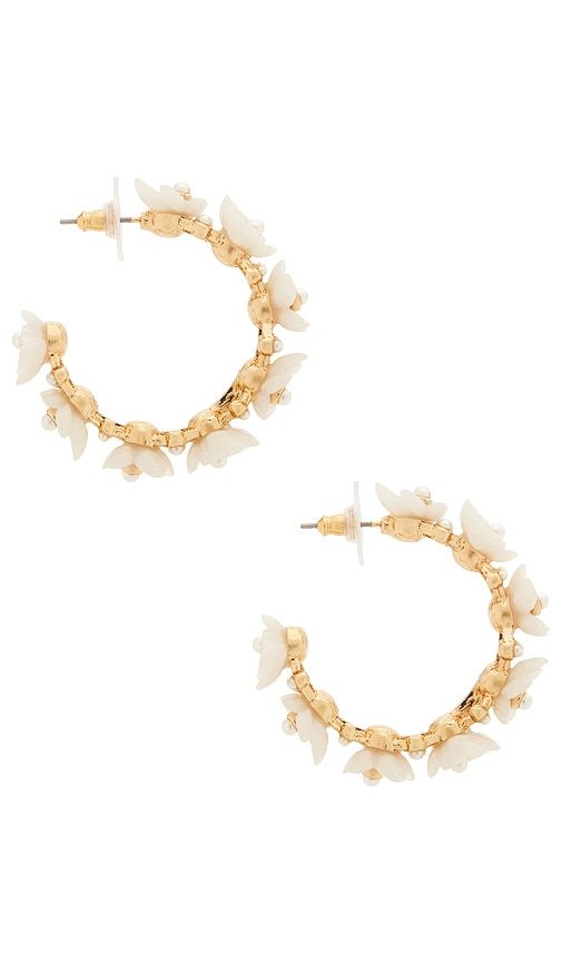 Bridal Floral Hoop Earrings in - BaubleBar - Modalova