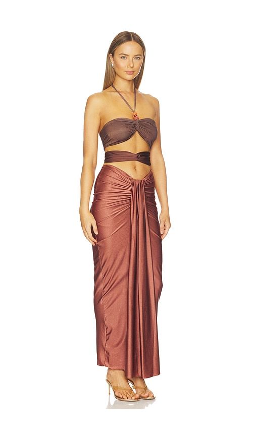 Dawn Maxi Dress in Metallic Copper. - size L (also in M, S, XL, XS) - Baobab - Modalova