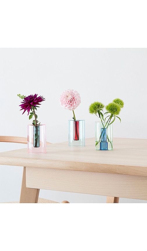 Small Reversible Glass Vase in - Block Design - Modalova