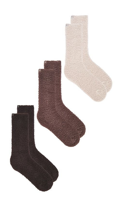 X Revolve Cozychic 3 Pair Sock Set in Brown - Barefoot Dreams - Modalova
