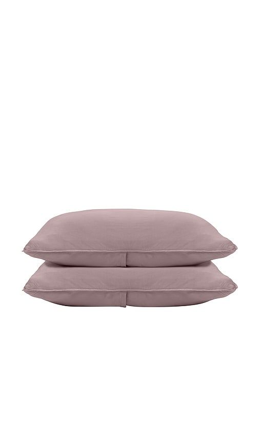King Washed Bamboo Fitted Pillowcase Set in Mauve - Barefoot Dreams - Modalova