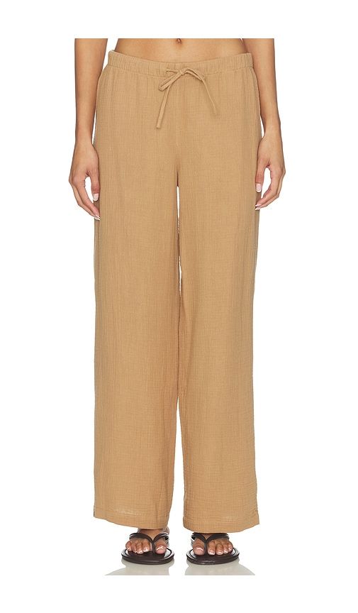 Wide Leg Pant in Tan. - size L (also in M, S, XL, XS) - Barefoot Dreams - Modalova