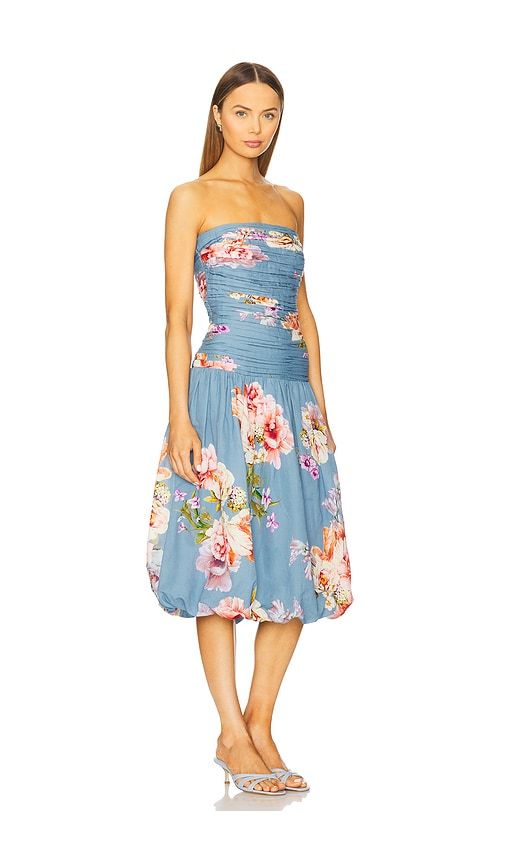 Ruched Midi Dress in Blue. - size L (also in M, XL) - HEMANT AND NANDITA - Modalova