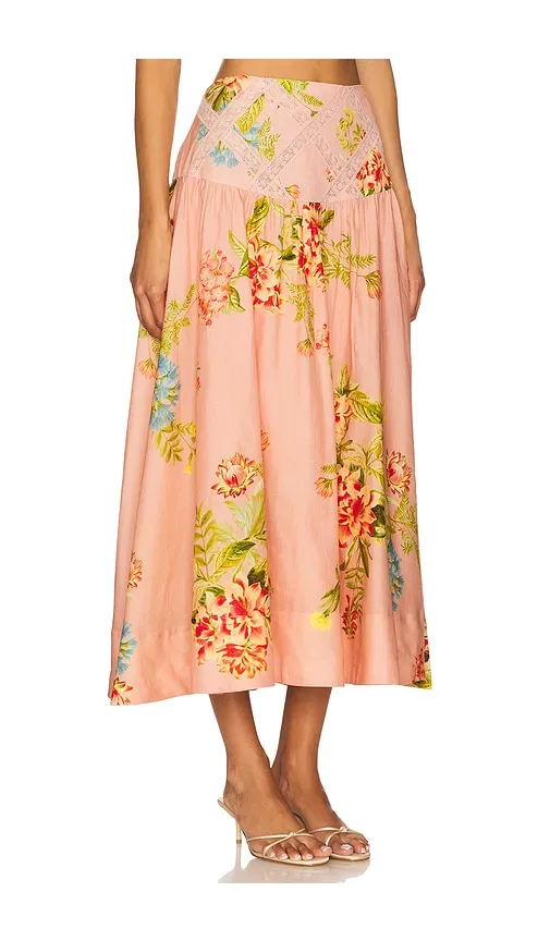 Midi Skirt in Blush. - size L (also in M, XL) - HEMANT AND NANDITA - Modalova