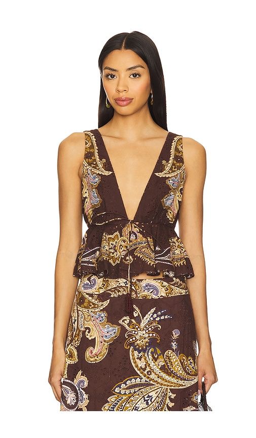 Peplum Top in Chocolate. - size L (also in M, S, XS) - HEMANT AND NANDITA - Modalova