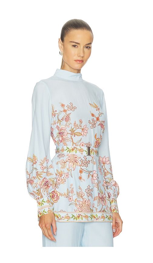 Scarf Neck Top in Baby Blue. - size L (also in XL) - HEMANT AND NANDITA - Modalova