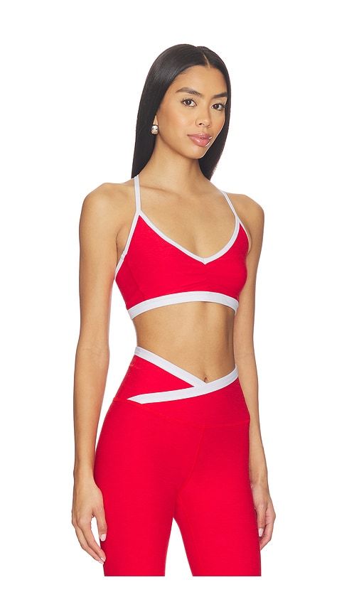 Spacedye Shirred Colorblock Bra in Red. - size L (also in XL, XS) - Beyond Yoga - Modalova