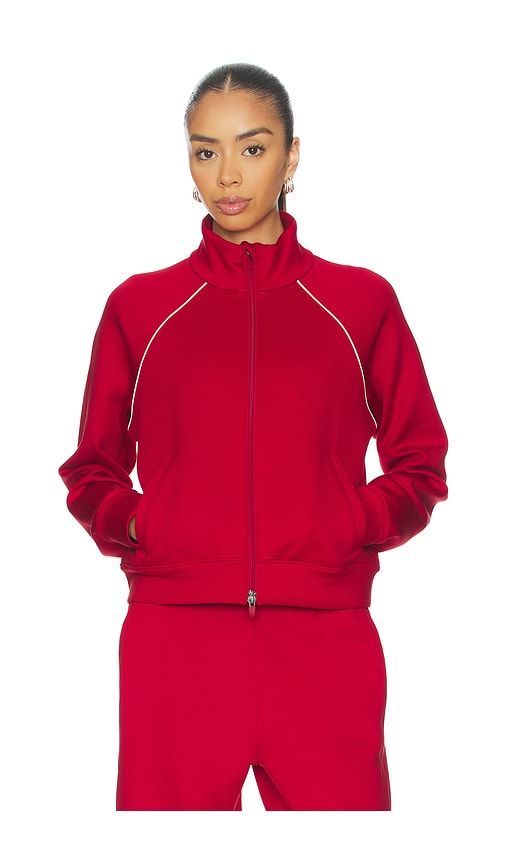 Piped Zip Front Jacket in Red. - size M (also in S) - Beyond Yoga - Modalova