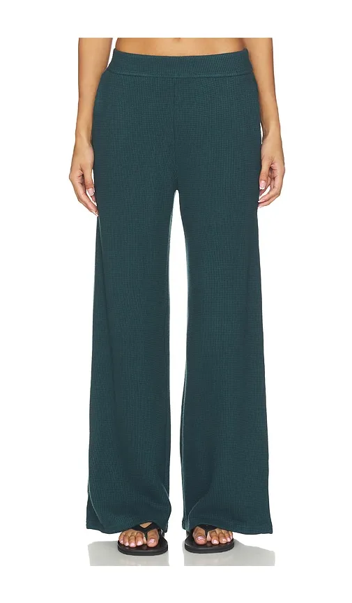 Rest Day Waffle Wide Leg Pant in Green. - size L (also in M, S, XS) - Beyond Yoga - Modalova