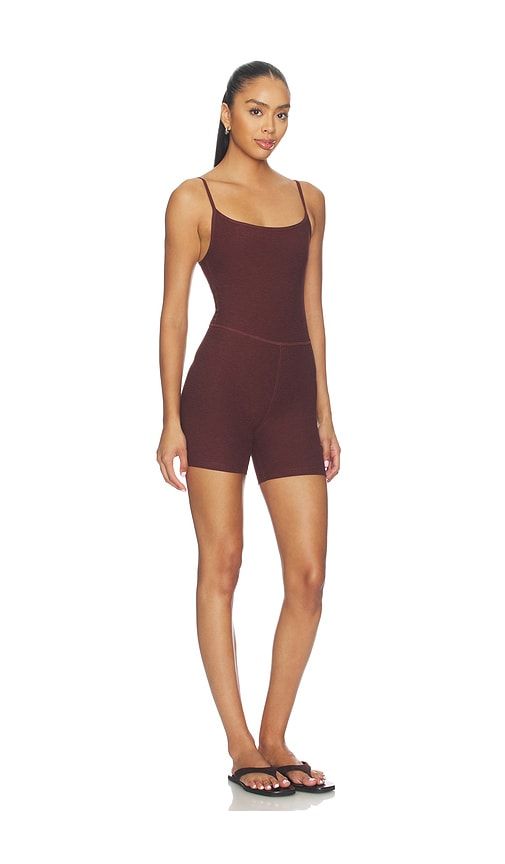 Spacedye Keep Pace Biker Romper in Brown. - size L (also in M, S, XS, XXS) - Beyond Yoga - Modalova