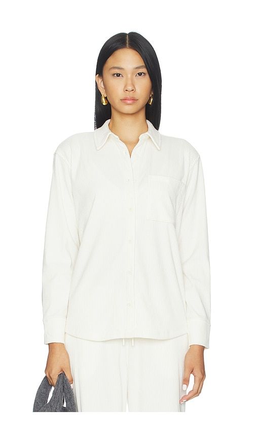 Breathe Easy Corduroy Button Front Shirt in Cream. - size M (also in S) - Beyond Yoga - Modalova