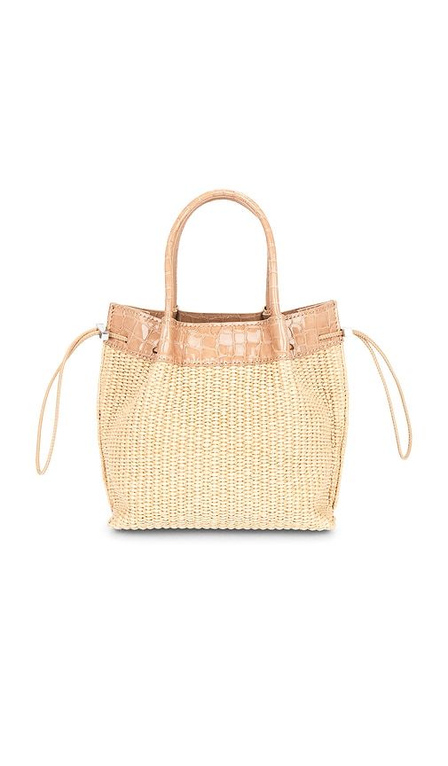 Baby Kayla Raffia & Croco Embossed Handbag in Neutral - BY FAR - Modalova