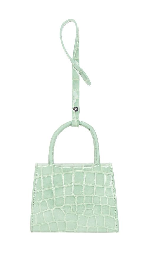Mini Mini Croco Embossed Card Holder in Green - BY FAR - Modalova
