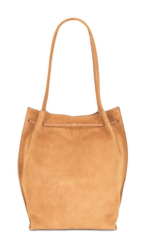 Kayla Suede Shoulder Bag in Tan - BY FAR - Modalova