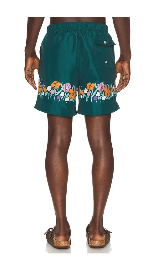 Lawn Printed Swim Trunks in Green. - size L (also in M, S, XL/1X) - Bather - Modalova