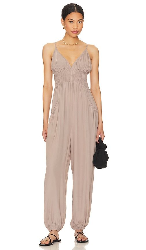 Black Smocked Jumpsuit in . - size M (also in L) - Bobi - Modalova