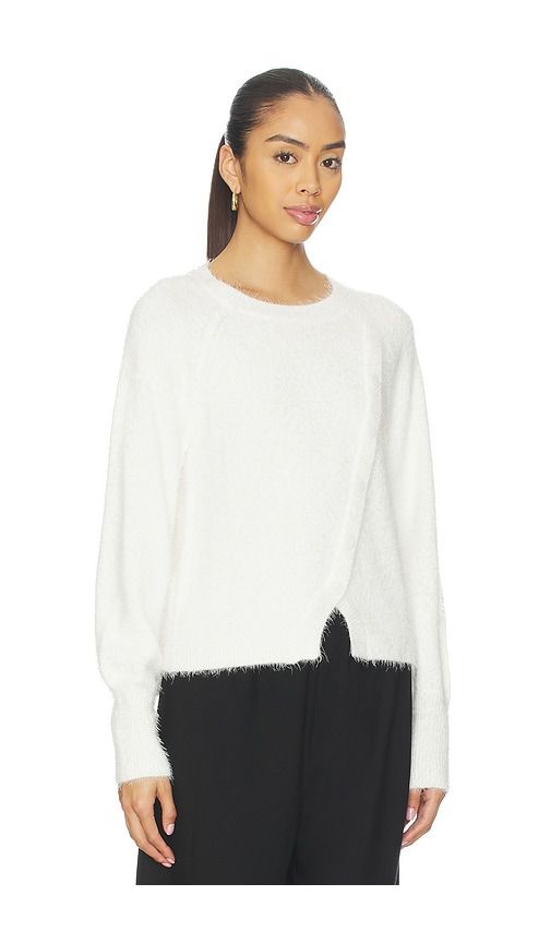 Diagonal Placket Sweater in White. - size S (also in XS) - Bobi - Modalova