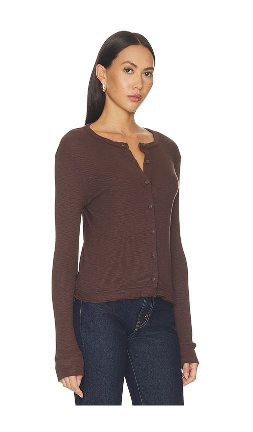 Ruffle Cardigan in Brown. - size L (also in M, S, XL, XS) - Bobi - Modalova