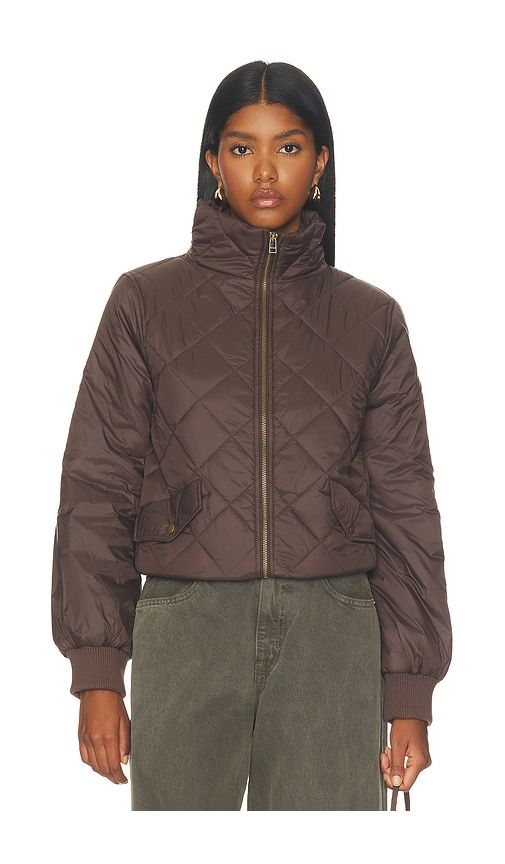 Leni Mock Neck Jacket in Brown. - size M (also in S, XL, XS) - Bobi - Modalova