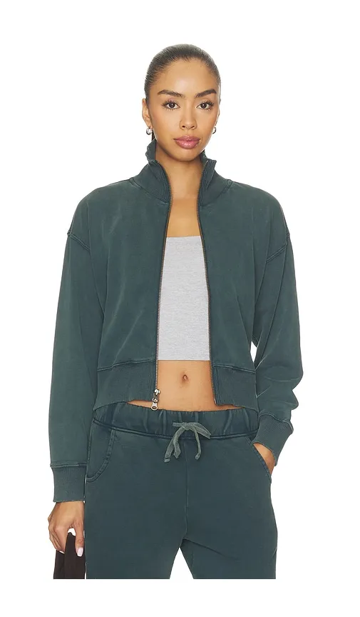 Funnel Neck Zip Up in Teal. - size L (also in M, S, XL, XS) - Bobi - Modalova