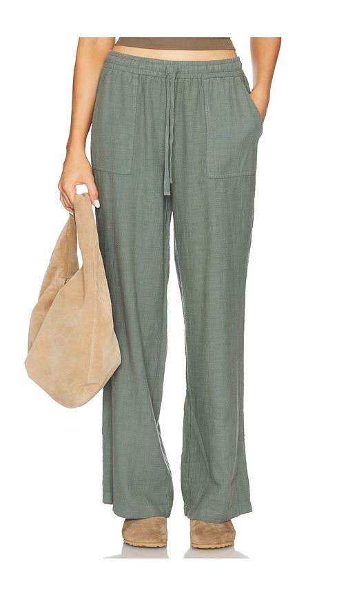 Wide Leg Jogger in Sage. - size L (also in M, S, XL, XS) - Bobi - Modalova