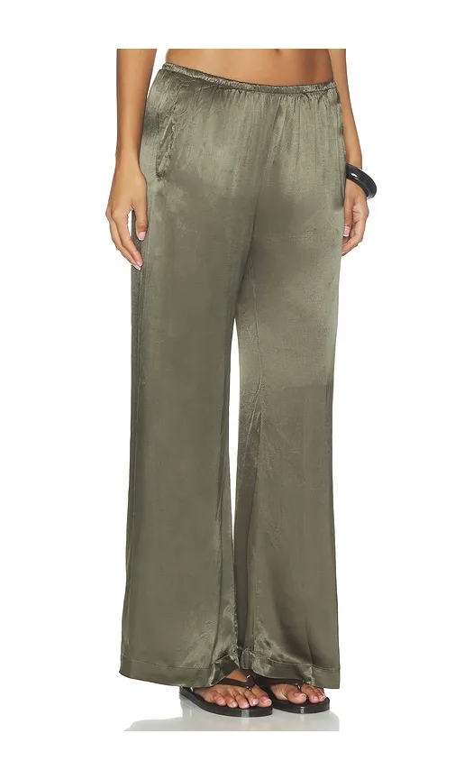 Wide Leg Pants in Sage. - size L (also in M, S) - Bobi - Modalova