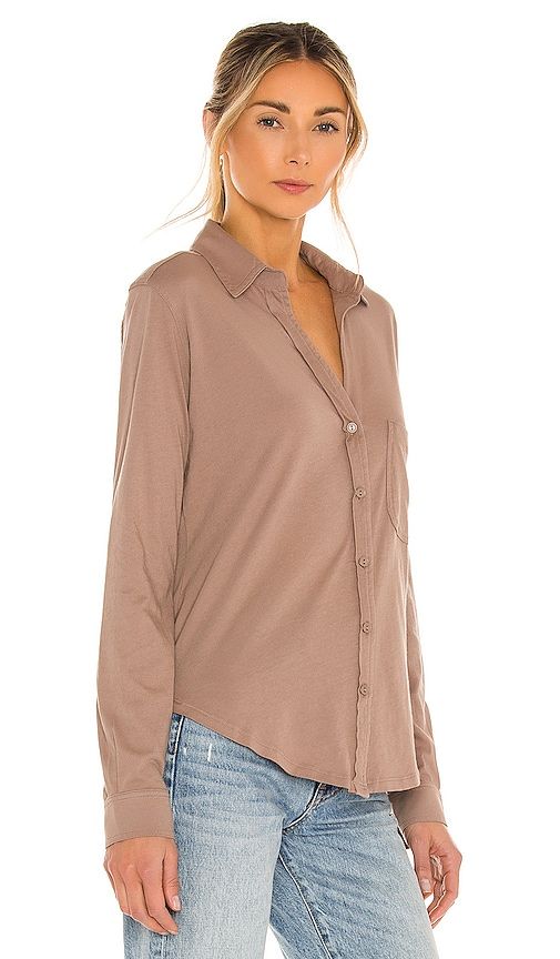Light Weight Jersey Button Up in Brown. - size S (also in XL, XS) - Bobi - Modalova