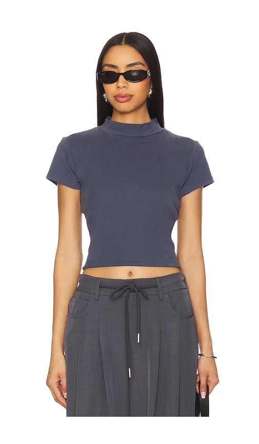 X1 Rib Mock Tee in Slate. - size L (also in M, S, XS) - Bobi - Modalova