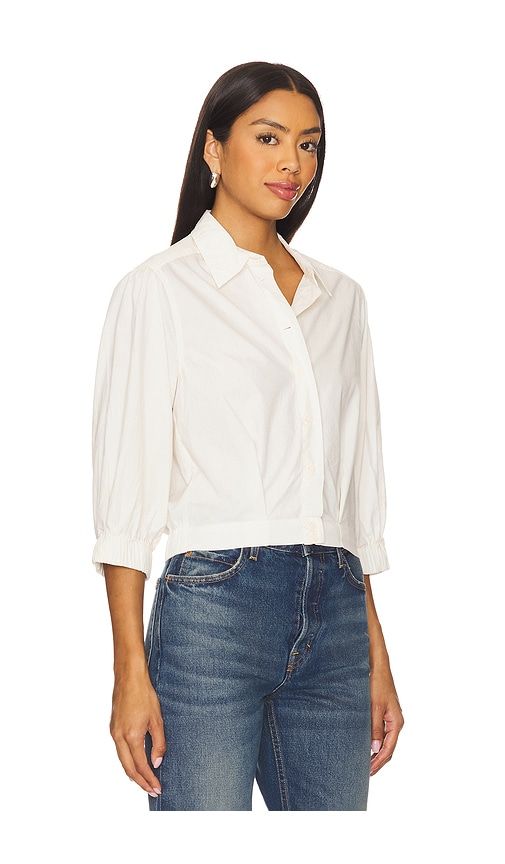 Puff Sleeve Cropped Top in White. - size L (also in M, S, XL) - Bobi - Modalova